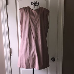 - Faux leather sheath dress